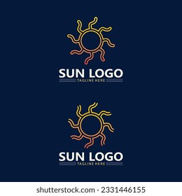 Sun Vector and sun logo illustration Icon Logo Template design