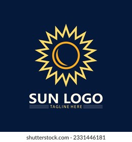 Sun Vector and sun logo illustration Icon Logo Template design