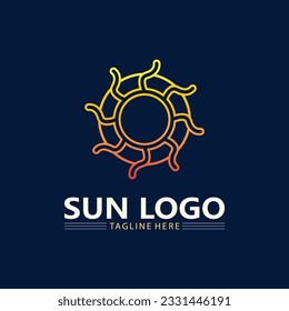 Sun Vector and sun logo illustration Icon Logo Template design