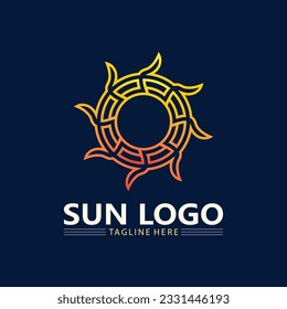 Sun Vector and sun logo illustration Icon Logo Template design