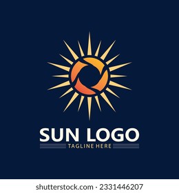 Sun Vector and sun logo illustration Icon Logo Template design