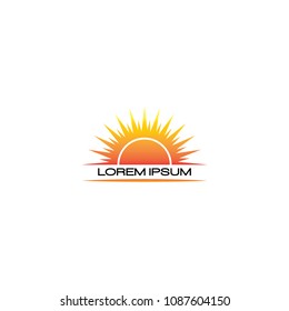 rising above sea sun template logo stock vector royalty free