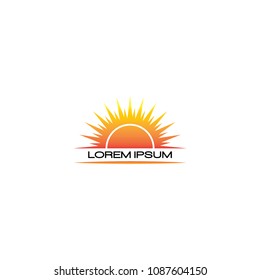 sun vector logo template, sunrise