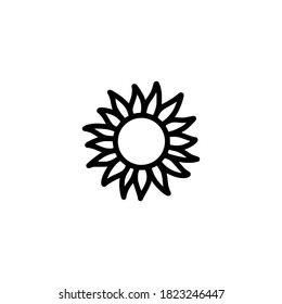 Sun Vector on White Background.