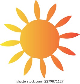 Vector solar. Tatuaje al sol naranja y amarillo.