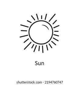 Sun vector Outline Icon Design illustration. Nature Symbol on White background EPS 10 File