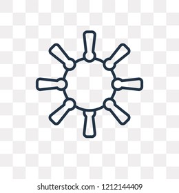 Sun vector outline icon isolated on transparent background, high quality linear Sun transparency concept can be used web and mobile