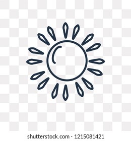 Sun vector outline icon isolated on transparent background, high quality linear Sun transparency concept can be used web and mobile