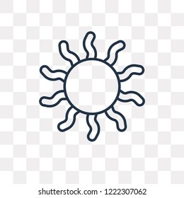 Sun vector outline icon isolated on transparent background, high quality linear Sun transparency concept can be used web and mobile