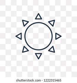 Sun vector outline icon isolated on transparent background, high quality linear Sun transparency concept can be used web and mobile