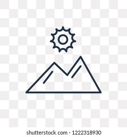 Sun vector outline icon isolated on transparent background, high quality linear Sun transparency concept can be used web and mobile