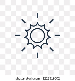 Sun vector outline icon isolated on transparent background, high quality linear Sun transparency concept can be used web and mobile