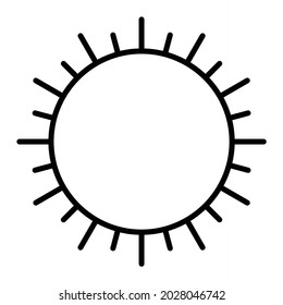 Sun Vector Outline Icon Isolated On White Background
