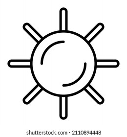 Sun Vector Outline Icon Isolated On White Background

