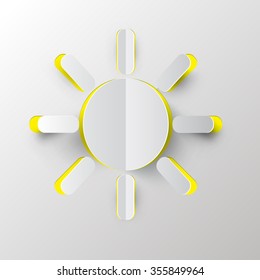 Sun Vector Paper Cut Illustration 