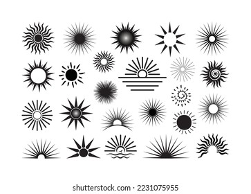 Sun-Vektorgrafik zum Drucken, Sun-Vektorklammern, Sun-Vektorgrafik