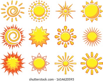 Sun vector set collection graphic clipart design