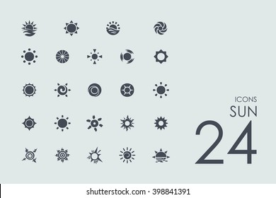 sun vector set of modern simple icons