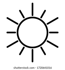 Sun vector shines blazing with outline style