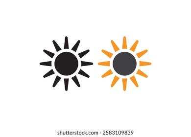 sun vector silhouette isolated in white background