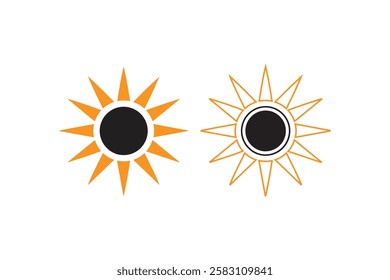 sun vector silhouette isolated in white background
