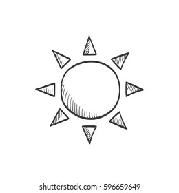 Sun vector sketch icon
