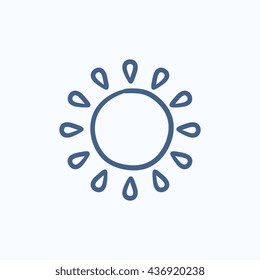Sun vector sketch icon isolated on background. Hand drawn Sun icon. Sun sketch icon for infographic, website or app.