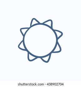 Sun vector sketch icon isolated on background. Hand drawn Sun icon. Sun sketch icon for infographic, website or app.