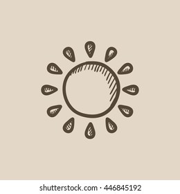 Sun vector sketch icon isolated on background. Hand drawn Sun icon. Sun sketch icon for infographic, website or app.