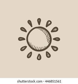 Sun vector sketch icon isolated on background. Hand drawn Sun icon. Sun sketch icon for infographic, website or app.