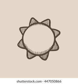 Sun Vector Sketch Icon Isolated On Background. Hand Drawn Sun Icon. Sun Sketch Icon For Infographic, Website Or App.