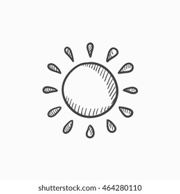 Sun Vector Sketch Icon Isolated On Background. Hand Drawn Sun Icon. Sun Sketch Icon For Infographic, Website Or App.