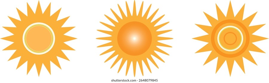 projeto de ícone de símbolo de vetor do sol. ilustração isolada em ba.white Fundo	
