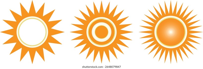 projeto de ícone de símbolo de vetor do sol. ilustração isolada em ba.white Fundo	
