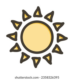 Sun Vector Thick Line Filled Colors Icon For Personal And Commercial Use.

