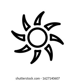 sun vector thin line icon 