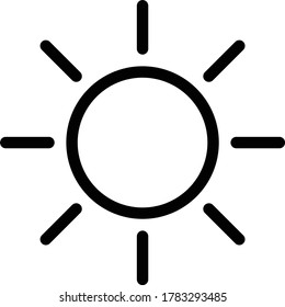 sun vector thin line icon 