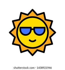 Sun vector, tropical related filled design icon