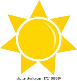 Sun vector. Yellow color design. It can use for logos and other designs.