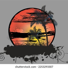 SUN VIEW, BEAUTIFUL COLORS WITH COCONUT TREES