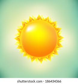 Sun And Vintage Background, With Gradient Mesh, Vector Illustration