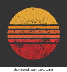 SUN Vintage Grunge Circle Illustrations