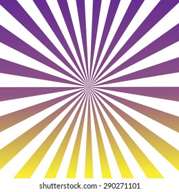 Sun violet yellow rays burst with white background, vector illustration