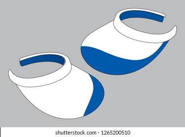 Sun Visor Cap Design (White/Blue)