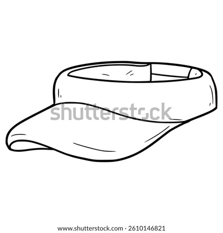 sun visor hat illustration hand drawn outline vector