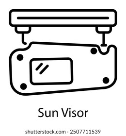 Icono de visor solar diseñado en estilo de contorno 