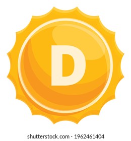 Sun vitamin icon. Cartoon of Sun vitamin vector icon for web design isolated on white background
