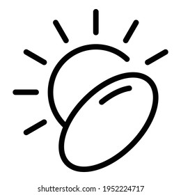 Sun vitamin icon. Outline sun vitamin vector icon for web design isolated on white background