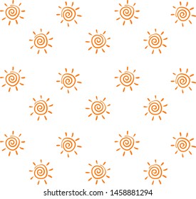 Sun wallpaper, illustration, vector on white background.