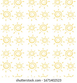 Sun wallpaper, illustration, vector on white background.